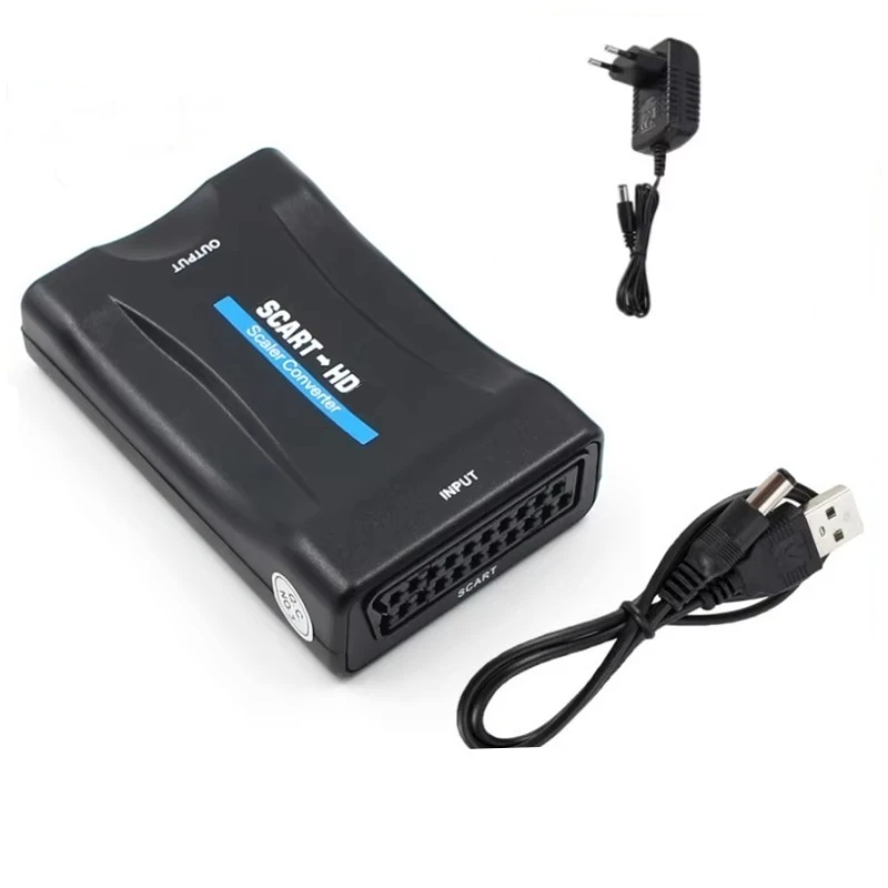 Scart To Hdmi - USB-betriebener SCART-zu-HD-Konverter 1080P Audio-Video-Upscale-Adapter für Sky