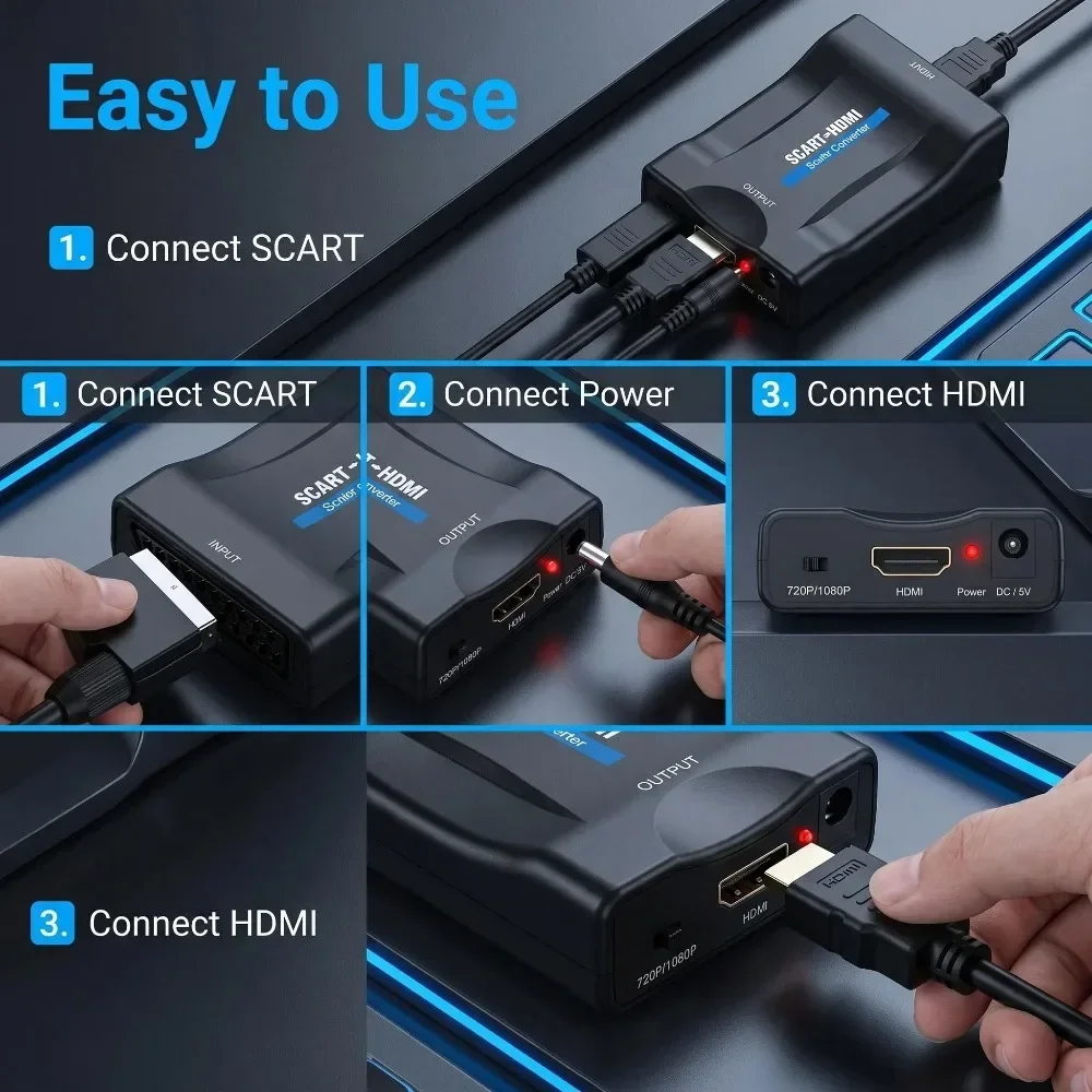SCART-zu-HDMI-kompatibler Konv – Scart To Hdmi Bewertung und Preis